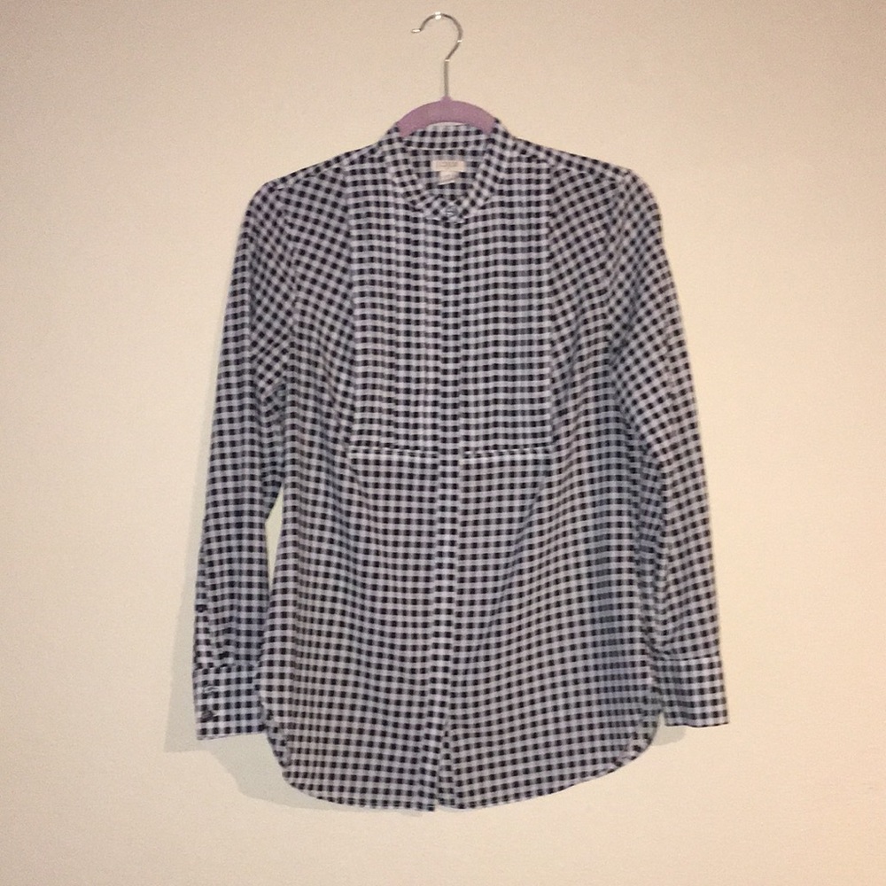 J. Crew Checkered Blouse